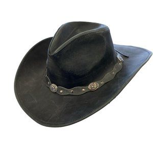 Wide Leather Cowboy/ Cowgirl Western Hat